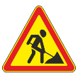 Дорожный знак 1.25 «Дорожные работы» (временный) (металл 0,8 мм, IV типоразмер: сторона 1500 мм, С/О пленка: тип А инженерная)